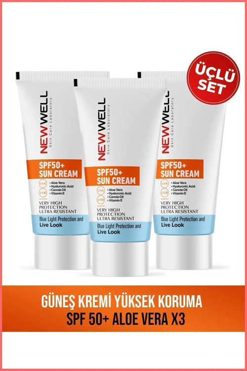 3x Güneş Kremi Yüksek Koruma Spf 50 (ALOE VERA)