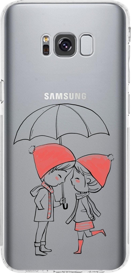 Samsung Galaxy S8 Plus Uyumlu Kamera Korumalı Kapak Aşk Tasarımlı Şeffaf Kılıf