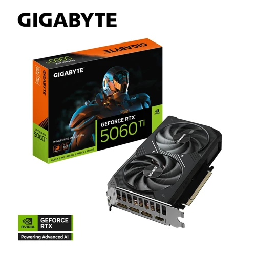 GeForce RTX5060TI WINDFORCE MAX OC GV-N506TWF2MAX OC-16GD GDDR7 16GB 128Bit Gaming (Oyuncu) Ekran Kartı