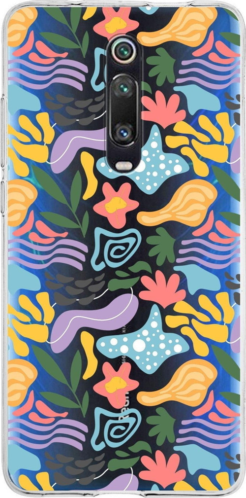 Xiaomi Mi 9T Pro İle Uyumlu 1Mm Kapak Memphis Desen Tasarımlı Şeffaf Silikon Kılıf