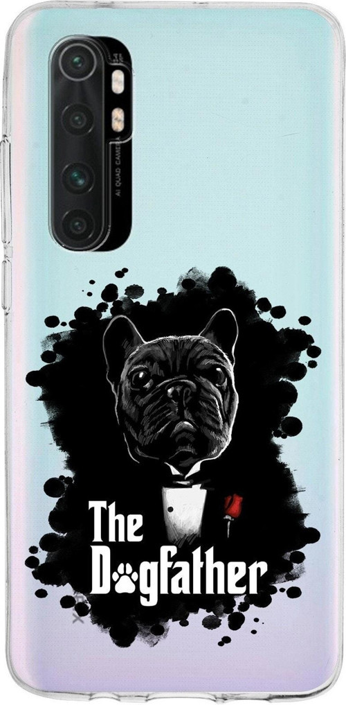 Xiaomi Mi Note 10 Lite Uyumlu Kapak Dog Father Tasarımlı Şeffaf Silikon Kılıf