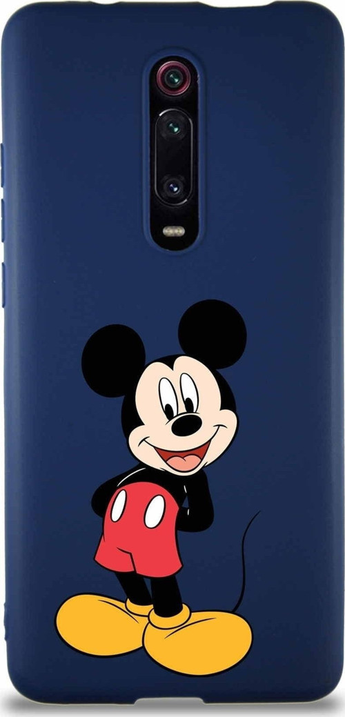 Xiaomi Mi 9T Pro Soft Premier Kapak Mickey Mouse-B Tasarımlı Silikon Kılıf - Lacivert