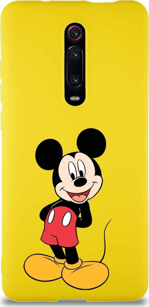 Xiaomi Mi 9T Pro Soft Premier Kapak Mickey Mouse-B Tasarımlı Silikon Kılıf - Sarı
