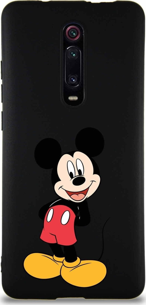 Xiaomi Mi 9T Pro Soft Premier Kapak Mickey Mouse-B Tasarımlı Silikon Kılıf - Siyah