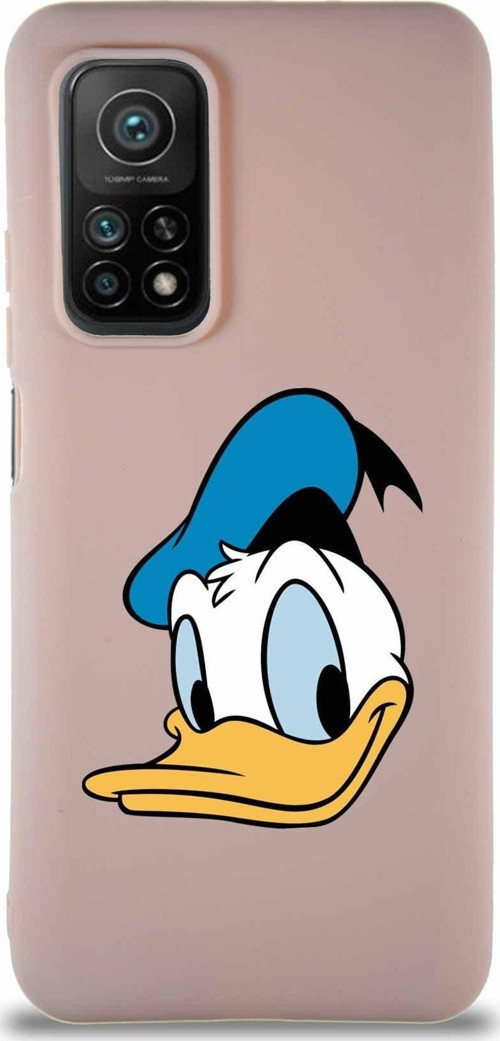 Xiaomi Mi 10T Soft Premier Kapak Donald Duck-B Tasarımlı Silikon Kılıf - Pudra