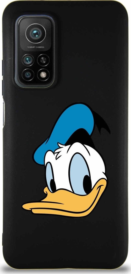 Xiaomi Mi 10T Soft Premier Kapak Donald Duck-B Tasarımlı Silikon Kılıf - Siyah