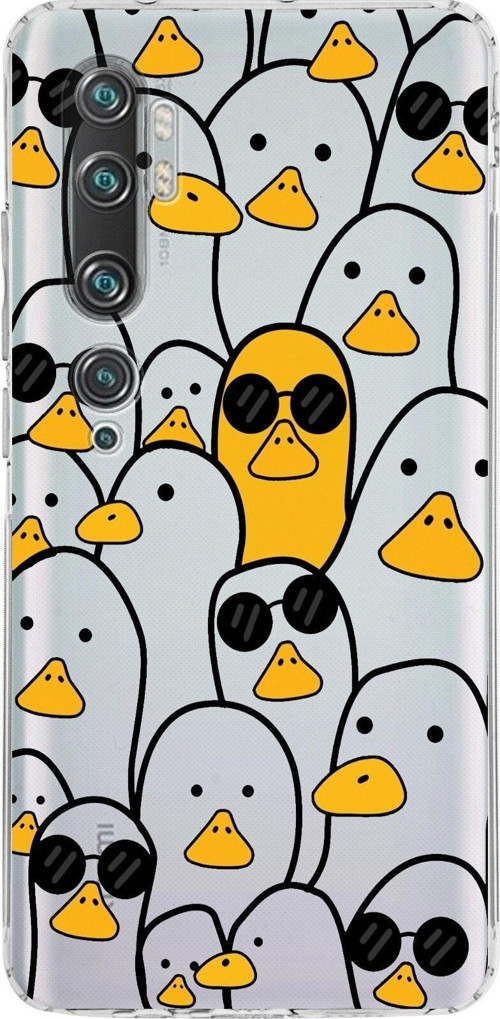 Xiaomi Mi Note 10 Pro Kamera Korumalı Kapak Duck Tasarımlı Şeffaf Kılıf