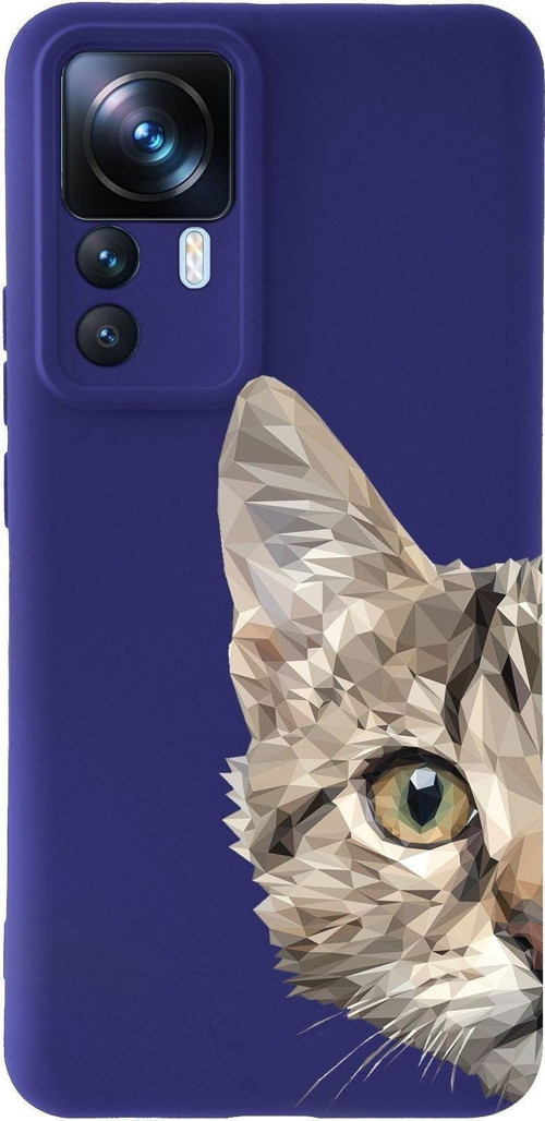 Xiaomi Mi 12T Pro Uyumlu Lansman Kılıf Catface Tasarımlı Içi Kadife Kapak-Mor