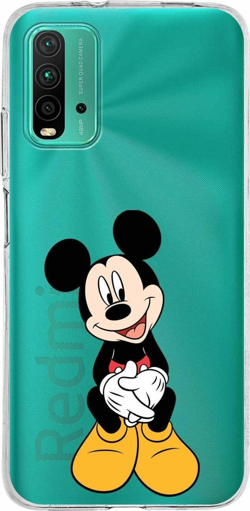 Xiaomi Redmi 9T Uyumlu Kapak Mickey Mouse Tasarımlı Şeffaf Silikon Kılıf