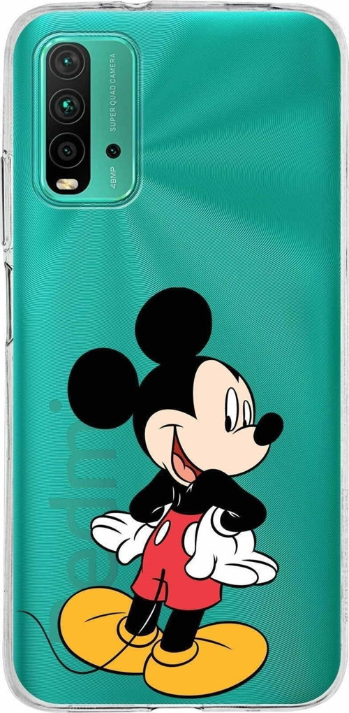 Xiaomi Redmi 9T Uyumlu Kapak Mickey Mouse Tasarımlı Şeffaf Silikon Kılıf