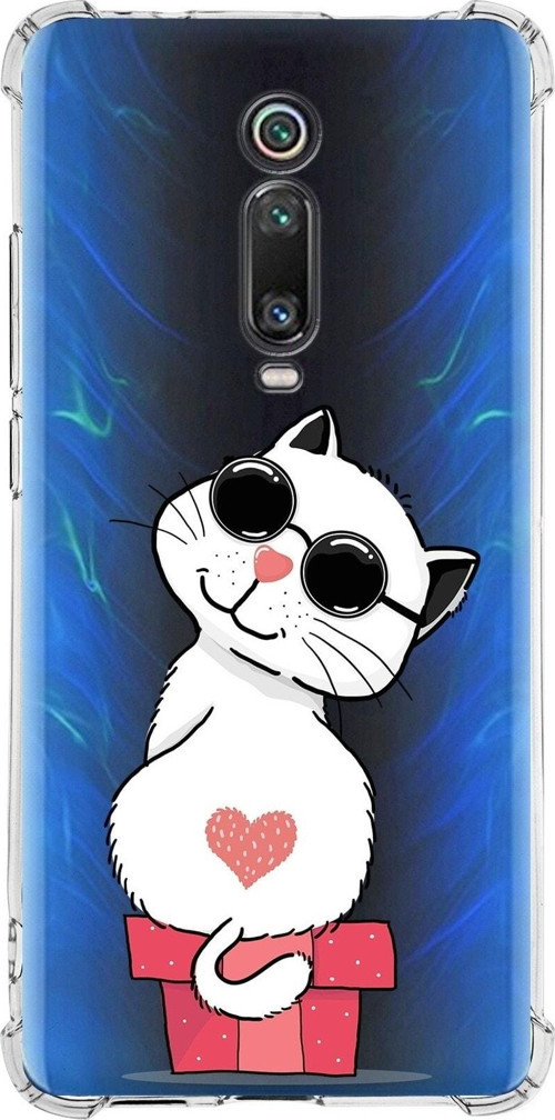 Xiaomi Redmi K20 Pro Köşe Korumalı Antişok Kapak Coolcat Tasarımlı Şeffaf Silikon Kılıf