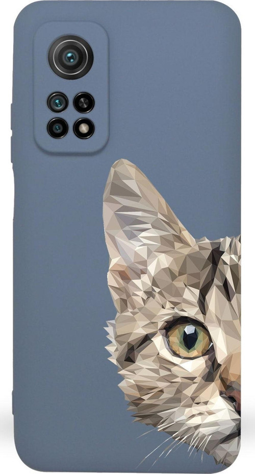 Xiaomi Mi 10T Uyumlu Lansman Kılıf Catface Tasarımlı Içi Kadife Kapak-Petrol Mavisi