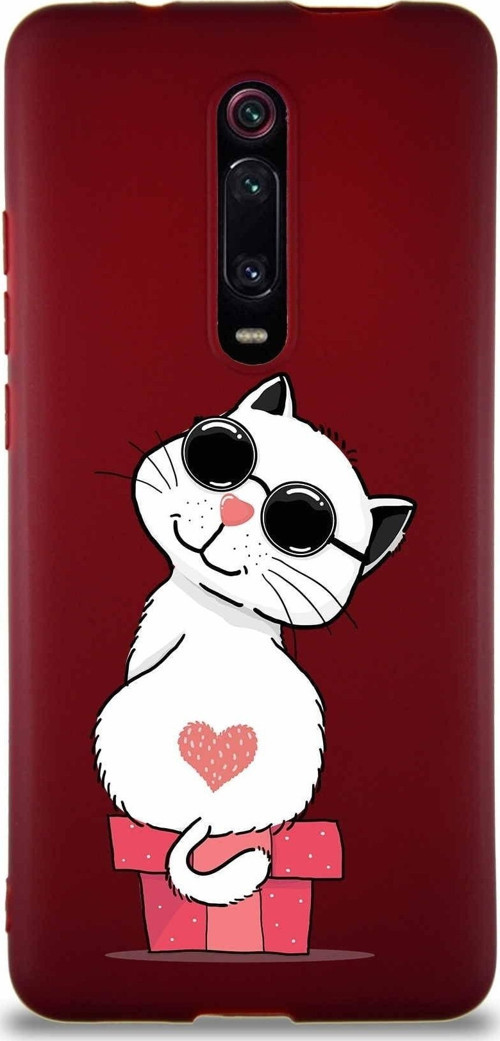 Xiaomi Redmi K20 Pro Soft Premier Kapak Coolcat Tasarımlı Silikon Kılıf - Mürdüm