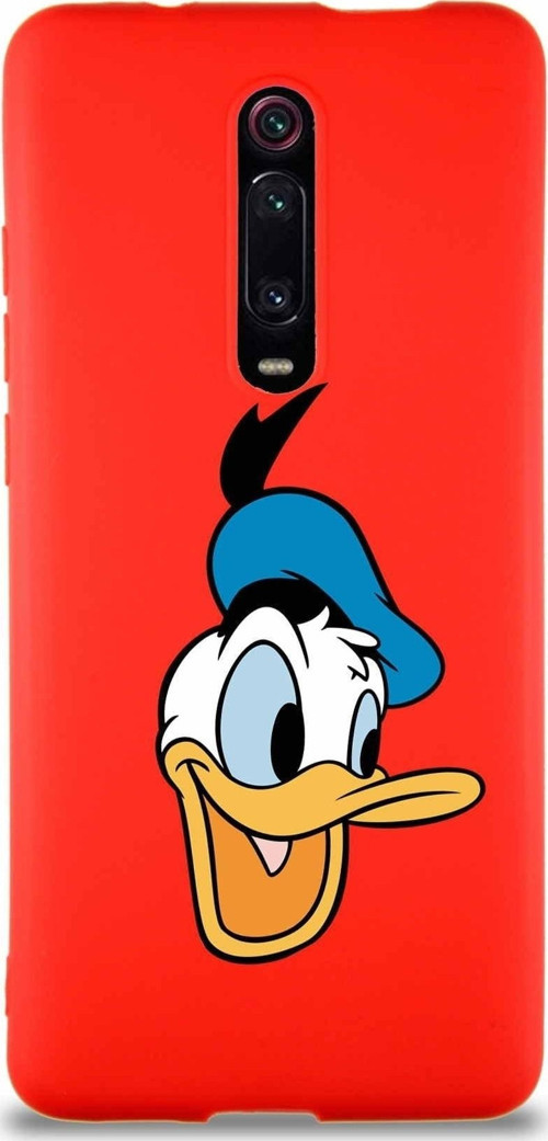 Xiaomi Redmi K20 Pro Soft Premier Kapak Donald Duck-A Tasarımlı Silikon Kılıf - Kırmızı