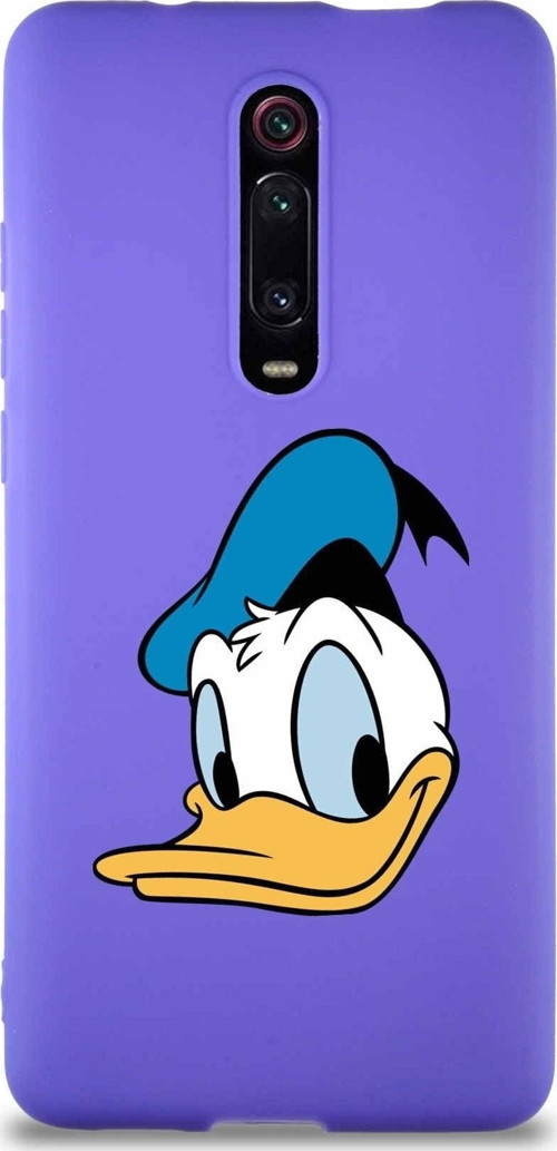 Xiaomi Redmi K20 Pro Soft Premier Kapak Donald Duck-B Tasarımlı Silikon Kılıf - Mor
