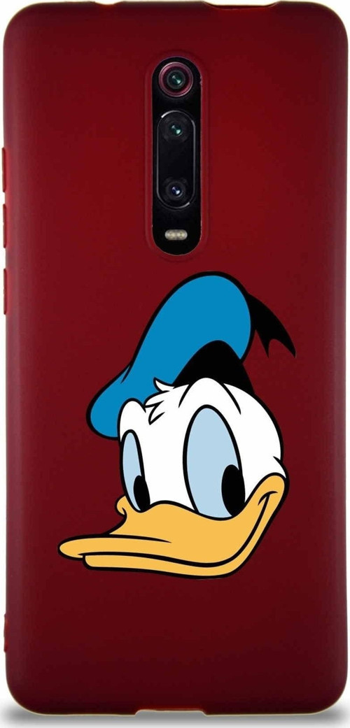 Xiaomi Redmi K20 Pro Soft Premier Kapak Donald Duck-B Tasarımlı Silikon Kılıf - Mürdüm