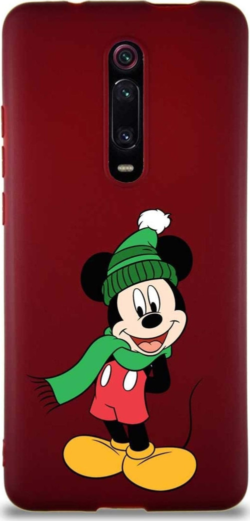 Xiaomi Mi 9T Soft Premier Kapak Mickey Mouse-G Tasarımlı Silikon Kılıf - Mürdüm
