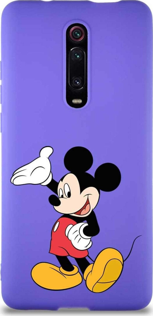 Xiaomi Redmi K20 Pro Soft Premier Kapak Mickey Mouse-C Tasarımlı Silikon Kılıf - Mor