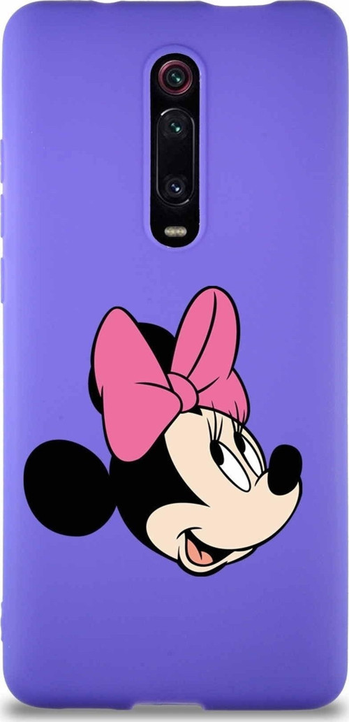 Xiaomi Mi 9T Soft Premier Kapak Minnie Mouse-A Tasarımlı Silikon Kılıf - Mor