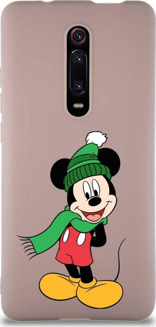 Xiaomi Redmi K20 Pro Soft Premier Kapak Mickey Mouse-G Tasarımlı Silikon Kılıf - Pudra