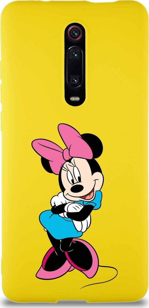 Xiaomi Mi 9T Soft Premier Kapak Minnie Mouse-D Tasarımlı Silikon Kılıf - Sarı