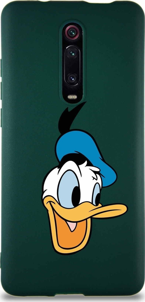 Xiaomi Redmi K20 Soft Premier Kapak Donald Duck-A Tasarımlı Silikon Kılıf - Yeşil