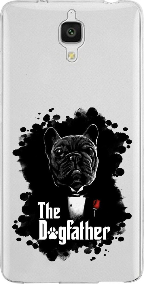 Xiaomi Mi 4 Uyumlu Kapak Dog Father Tasarımlı Şeffaf Silikon Kılıf
