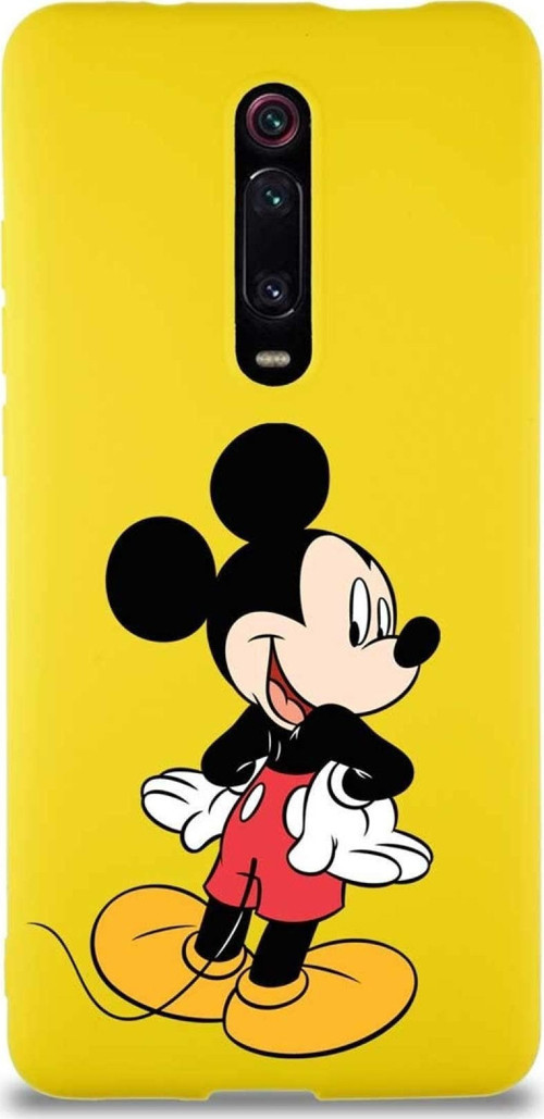 Xiaomi Redmi K20 Soft Premier Kapak Mickey Mouse-D Tasarımlı Silikon Kılıf - Sarı