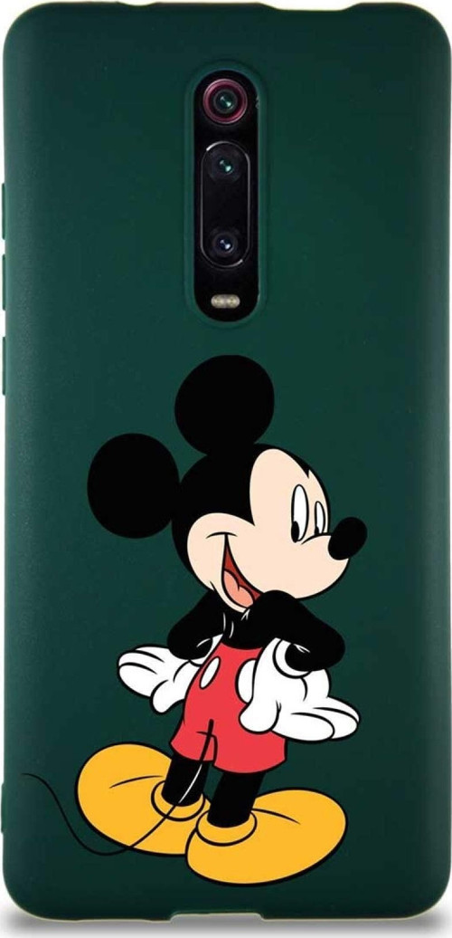 Xiaomi Redmi K20 Soft Premier Kapak Mickey Mouse-D Tasarımlı Silikon Kılıf - Yeşil