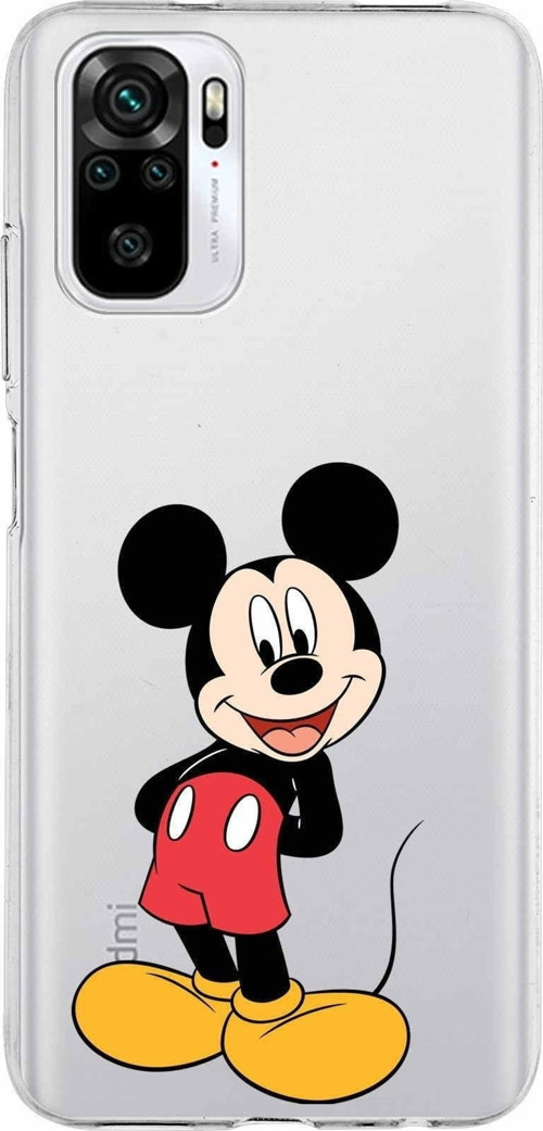 Xiaomi Redmi Note 10 Uyumlu Kapak Mickey Mouse Tasarımlı Şeffaf Silikon Kılıf