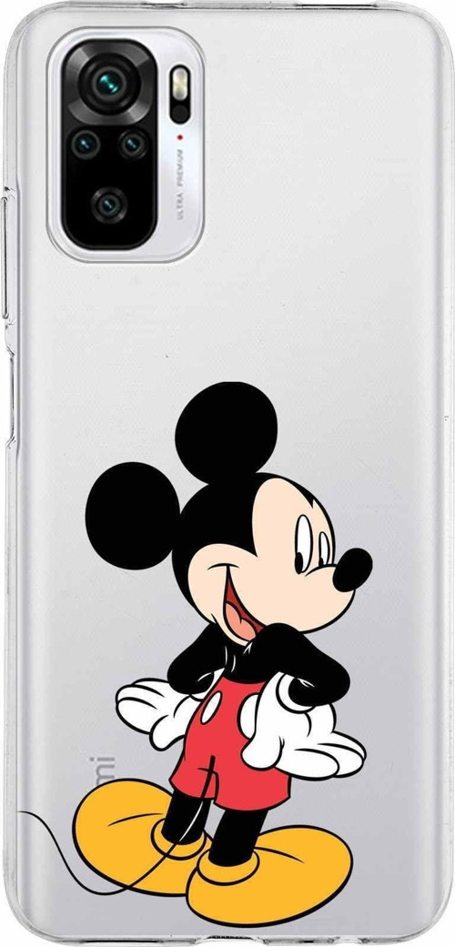 Xiaomi Redmi Note 10 Uyumlu Kapak Mickey Mouse Tasarımlı Şeffaf Silikon Kılıf