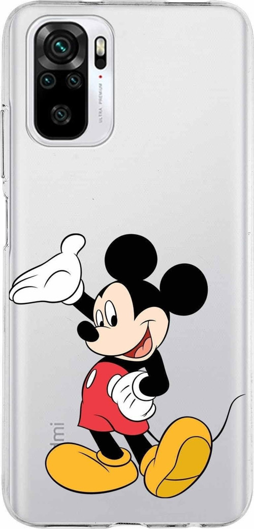 Xiaomi Redmi Note 10 Uyumlu Kapak Mickey Mouse Tasarımlı Şeffaf Silikon Kılıf