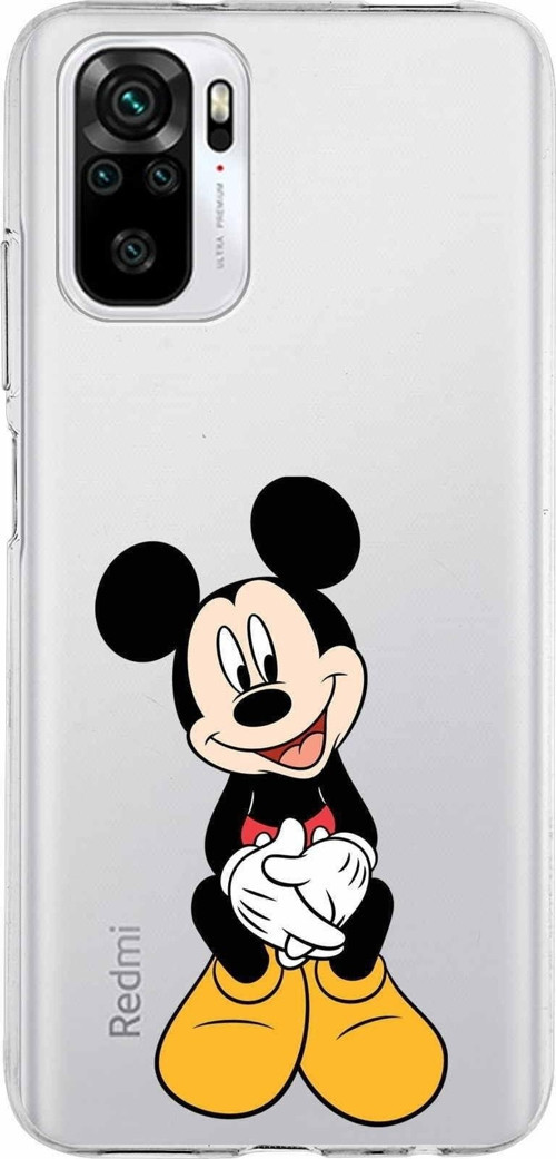 Xiaomi Redmi Note 10 Uyumlu Kapak Mickey Mouse Tasarımlı Şeffaf Silikon Kılıf