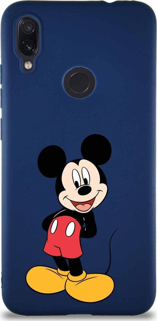 Xiaomi Redmi Note 7 Pro Soft Premier Kapak Mickey Mouse-B Tasarımlı Silikon Kılıf - Lacivert