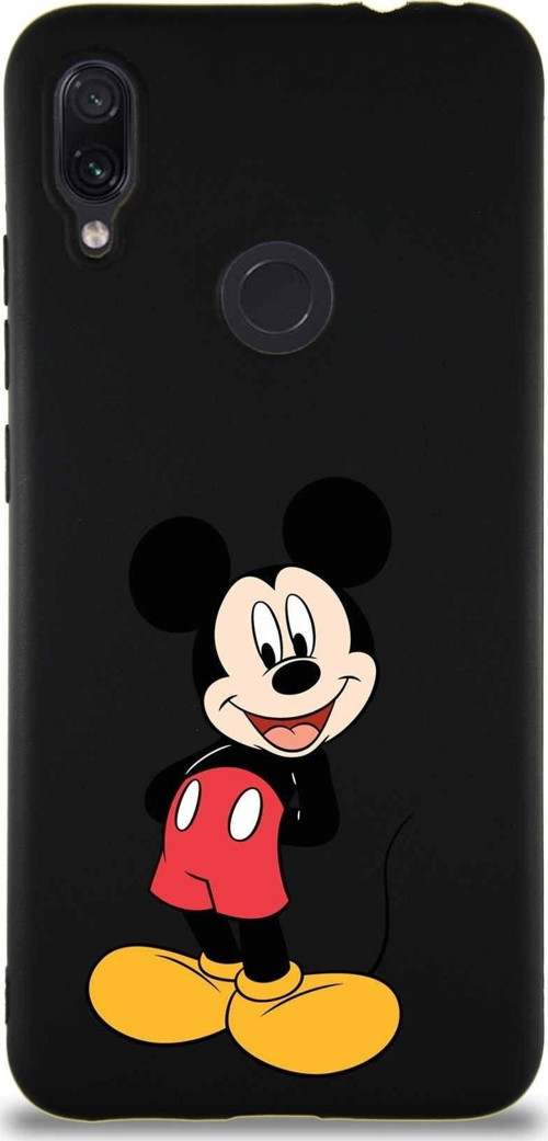 Xiaomi Redmi Note 7 Pro Soft Premier Kapak Mickey Mouse-B Tasarımlı Silikon Kılıf - Siyah