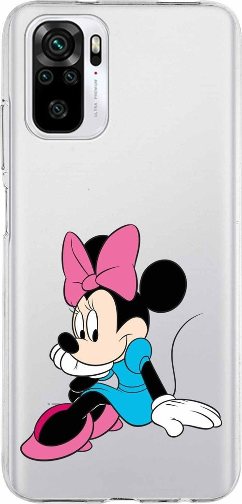 Xiaomi Redmi Note 10S Uyumlu Kapak Minnie Mouse Tasarımlı Şeffaf Silikon Kılıf