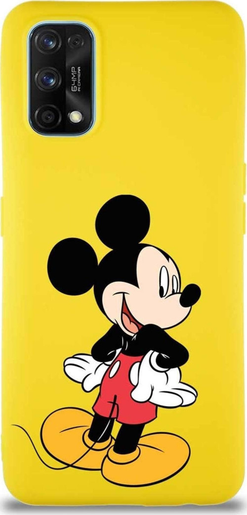 Xiaomi Redmi Note 7 Pro Soft Premier Kapak Mickey Mouse-D Tasarımlı Silikon Kılıf - Sarı
