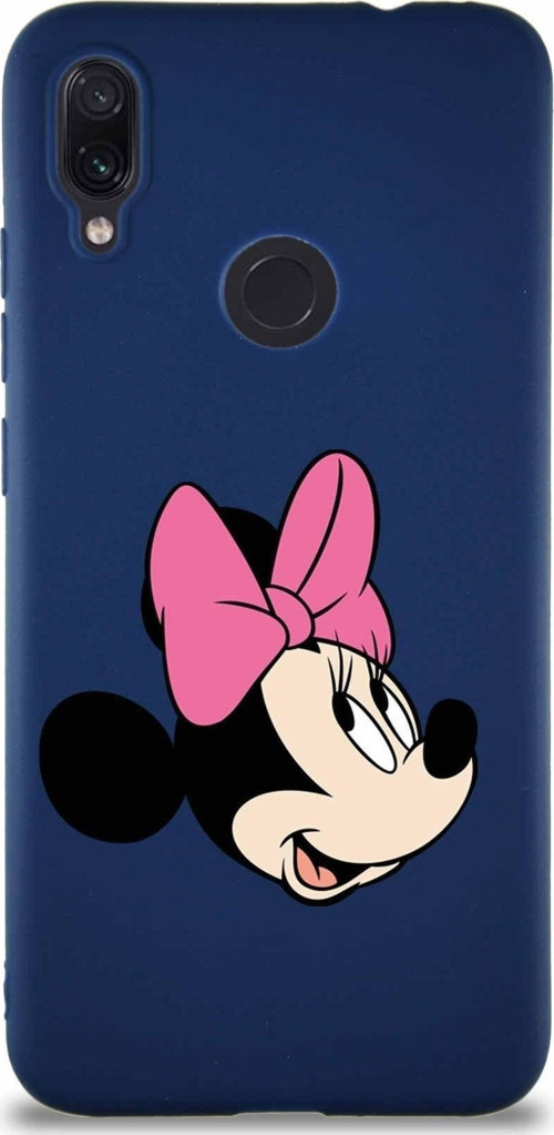 Xiaomi Redmi Note 7 Pro Soft Premier Kapak Minnie Mouse-A Tasarımlı Silikon Kılıf - Lacivert