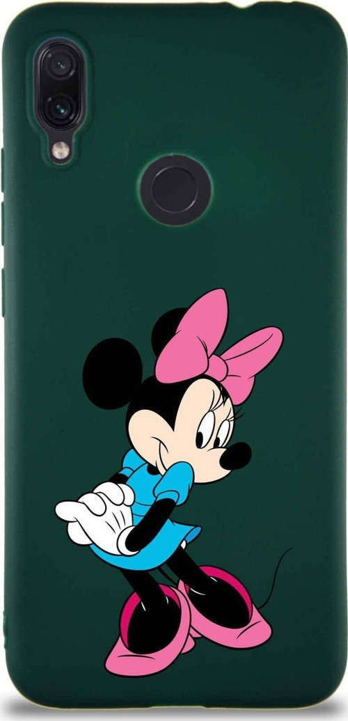 Xiaomi Redmi Note 7 Pro Soft Premier Kapak Minnie Mouse-F Tasarımlı Silikon Kılıf - Yeşil