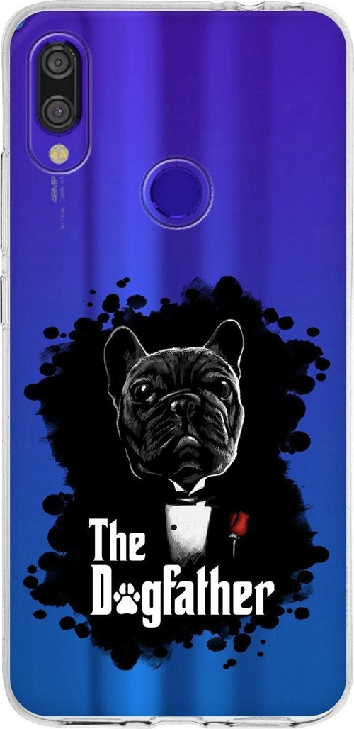Xiaomi Redmi Note 7 Pro Uyumlu Kapak Dog Father Tasarımlı Şeffaf Silikon Kılıf