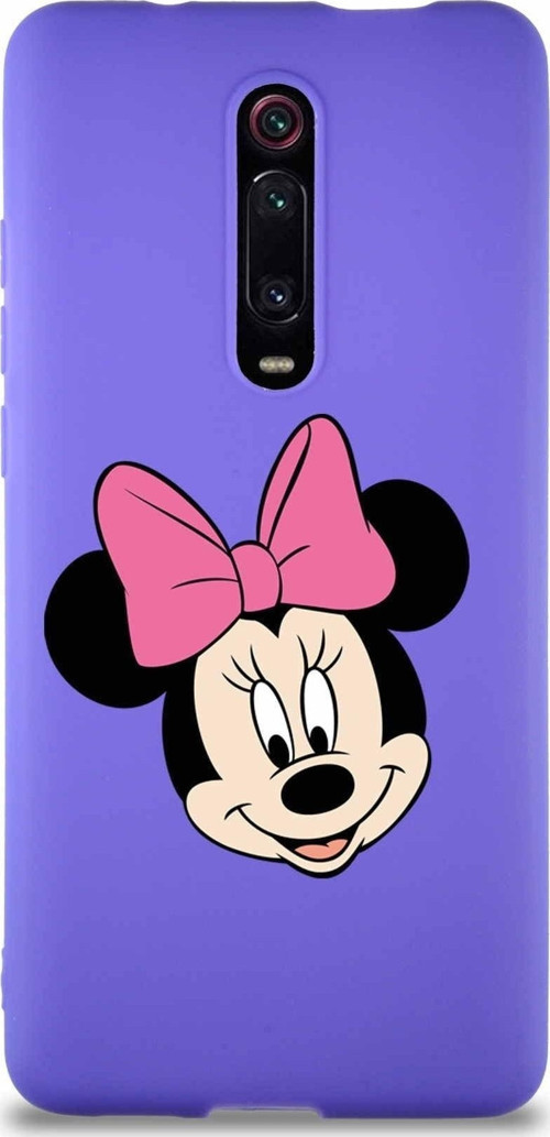 Xiaomi Redmi K20 Soft Premier Kapak Minnie Mouse-C Tasarımlı Silikon Kılıf - Mor