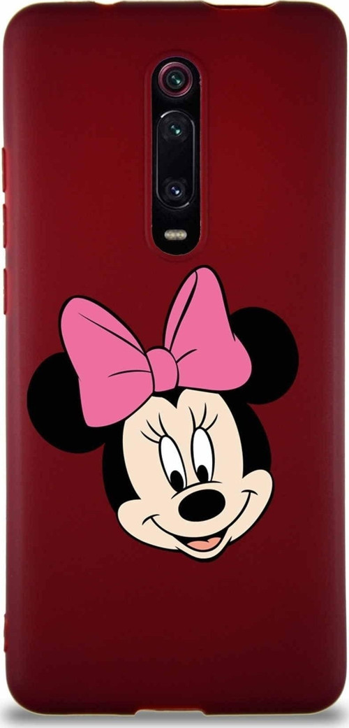 Xiaomi Redmi K20 Soft Premier Kapak Minnie Mouse-C Tasarımlı Silikon Kılıf - Mürdüm