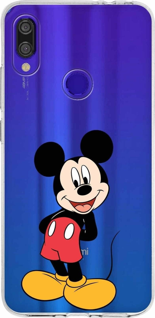 Xiaomi Redmi Note 7 Pro Uyumlu Kapak Mickey Mouse Tasarımlı Şeffaf Silikon Kılıf