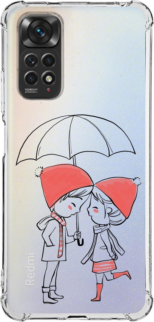 Xiaomi Redmi Note 11 Pro Köşe Korumalı Antishock Kapak Aşk Tasarımlı Şeffaf Kılıf