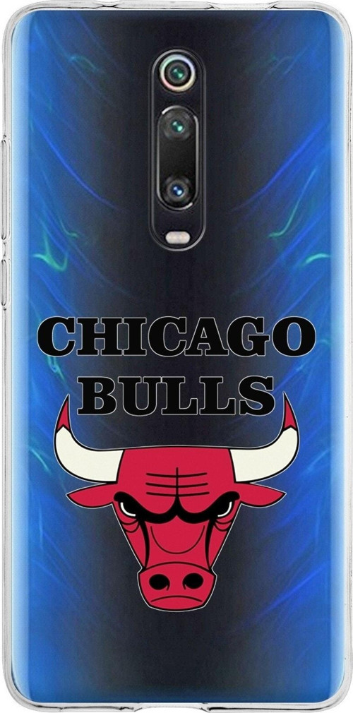 Xiaomi Redmi K20 Uyumlu Kapak Chicago Bulls Tasarımlı Şeffaf Silikon Kılıf