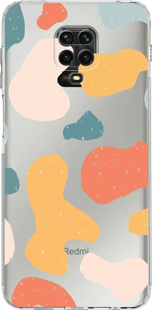 Xiaomi Redmi Note 9 Pro Kamera Korumalı Kapak Grunge Tasarımlı Şeffaf Kılıf