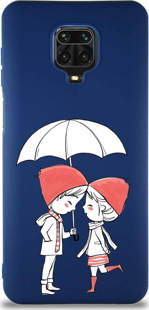Xiaomi Redmi Note 9 Pro Soft Premier Kapak Aşk Tasarımlı Silikon Kılıf - Lacivert