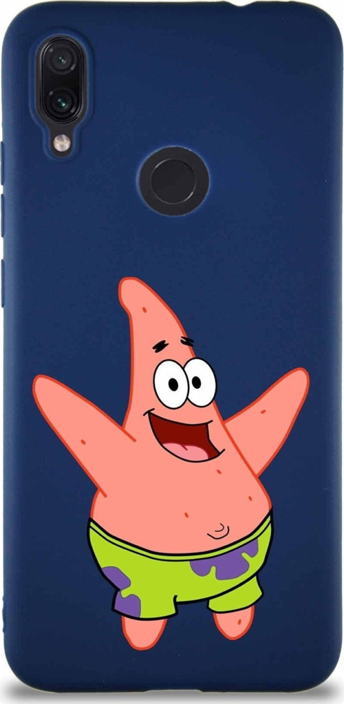 Xiaomi Redmi Note 7 Soft Premier Kapak Patrick Yıldız Tasarımlı Silikon Kılıf - Lacivert