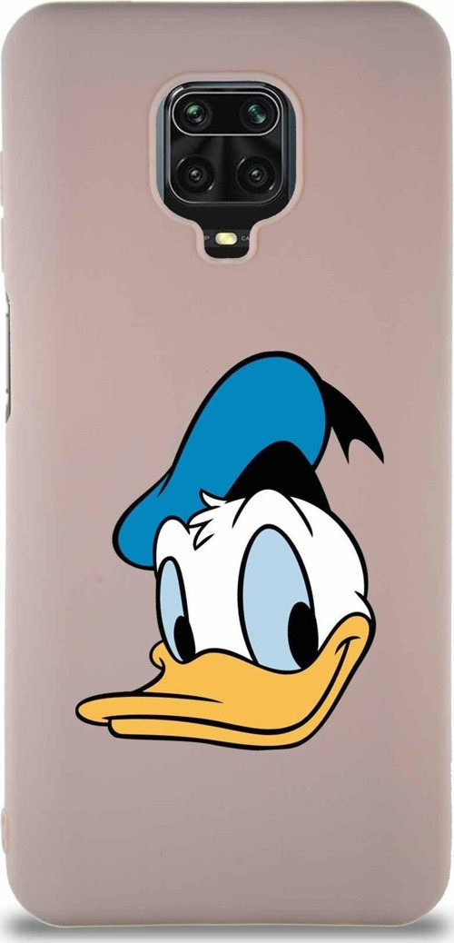 Xiaomi Redmi Note 9 Pro Soft Premier Kapak Donald Duck-B Tasarımlı Silikon Kılıf - Pudra