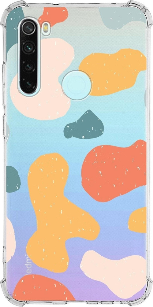 Xiaomi Redmi Note 8 Köşe Korumalı Antişok Kapak Grunge Tasarımlı Şeffaf Silikon Kılıf